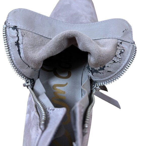 Sam Edelman Packer Suede Booties 7.5M Taupe Leather Ankle Boots Zipper - Picture 10 of 11